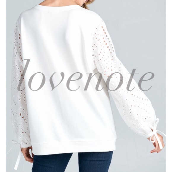 1 left! Sz S! Cotton Blend Long Tie Sleeve Blouse - Picture 5 of 5